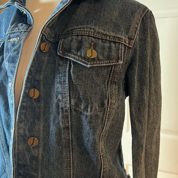 Jones New York Womens Medium Indigo Denim Button Jacket Fall Trends - Picture 3 of 10